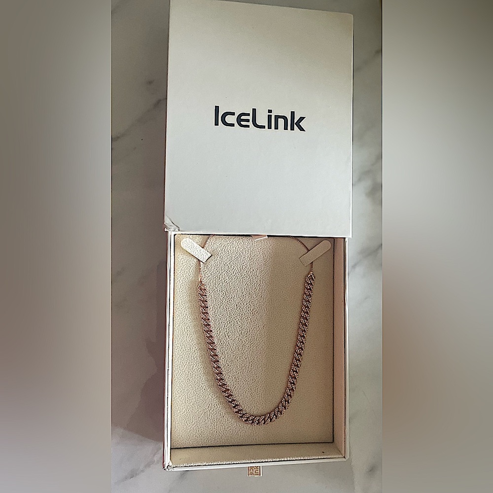 IceLink Rose Gold Cuban Choker